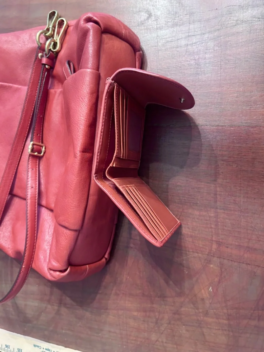 Coach Purse Burnt Orange Leather Madison Hobo F1273-21224 and Matching Wallet